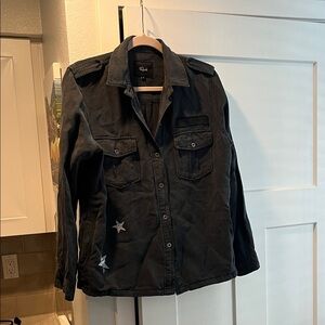 Rails Navy Military-Style Utility Jacket with Star Design